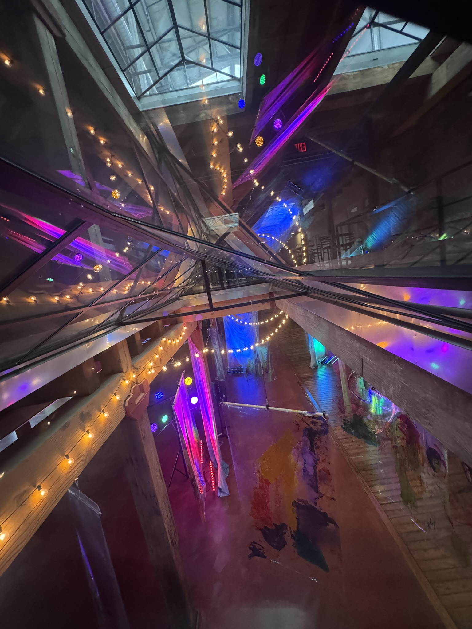 waterfall installation view from above